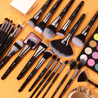 BEILI Luxe 40 Pièces Professionnel Pinceaux de Maquillage Personnalisé avec Logo Kit Cosmétique Poils de Chèvre Noirs Pinceau Estompeur Marque Privée