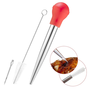 Juego <span class=keywords><strong>de</strong></span> Utensilios <span class=keywords><strong>de</strong></span> Acero Inoxidable para Cocinar con Inyector <span class=keywords><strong>de</strong></span> Marinada, Jeringa, Brocha para Untar y Cepillo <span class=keywords><strong>de</strong></span> Limpieza, para Pavo - Product Image 3