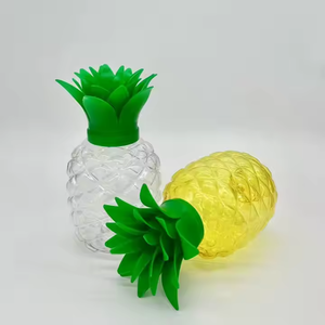 C139 Creative 500Ml Portable Kids Water Cute <strong>Cups</strong> Summer Fruit Design Pineapple Shape Mug Transparent Party Drink Plastic <strong>Cup</strong> - Product Image 5