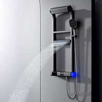 Robinet de douche intelligent à affichage LED de la température, commande par bouton, touches de piano, design moderne, en cuivre et céramique, pour usage hôtelier