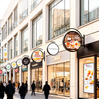 Écran d'affichage circulaire LED double face de 20 pouces à installation murale personnalisée, panneaux muraux LED pour la publicité en hôtel