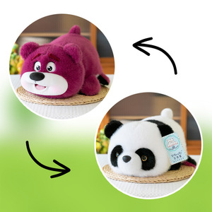 Commercio all'ingrosso trasborder Flip <span class=keywords><strong>serie</strong></span> Double-face trasformazione bambola Panda peluche orsacchiotto unicorno cuscino PP cotone per le ragazze - Product Image 4