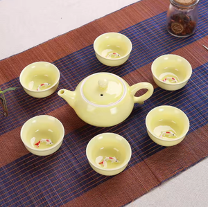 Juego de Té de Porcelana China Hecho a Mano, Taza de Té con Patrón Colorido, Tetera de Cerámica - Product Image 6