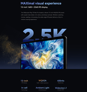 Tablet PC Alldocube IPlay 70 <span class=keywords><strong>Max</strong></span> <span class=keywords><strong>Pro</strong></span> de 13'', 8+128 GB, 10000 mAh, Pantalla de 90 Hz, Cámara de <span class=keywords><strong>5</strong></span>+13 MP, Carga Rápida de 20 W, Android 16, Tablet 4G - Product Image 3