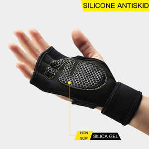 Перчатки для тяжелой атлетики и фитнеса с индивидуальным логотипом, унисекс, с защитой от скольжения для запястий и ладоней, для занятий спортом и тренировок в спортзале - Product Image 4