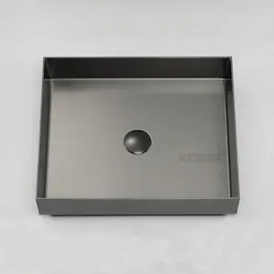 Lavabo de salle de bain rectangulaire à <span class=keywords><strong>poser</strong></span> en acier inoxydable SUS 304, lavabo de salle de bain, robinetterie de lavabo - Product Image 1