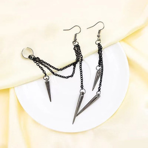 Stainless Steel Spike <b>Clip</b>-On Earrings Punk Gothic Style Dangle Ear <b>Hooks</b> Unisex Fashion Jewelry - Product Image 3