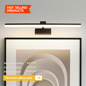 Minimalist Black Aluminum LED Wall Lamp 3500K Warm White Touch Control Dimmable Surface Mounted for Bathroom <b>Vanity</b> <b>Lighting</b> - Product Image 2