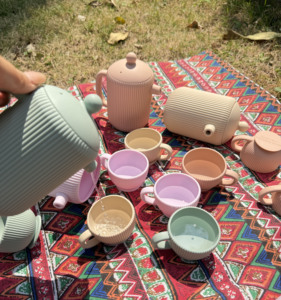 Juego <span class=keywords><strong>de</strong></span> Té <span class=keywords><strong>de</strong></span> Silicona para Bebés, Estilo Moderno, Juguetes <span class=keywords><strong>de</strong></span> <span class=keywords><strong>Cocina</strong></span>, Incluye Tetera para Niños Pequeños - Product Image 4