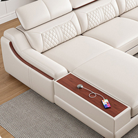 Modernes Apartment-Hotel-Villa Modulares L-förmiges Wohnzimmer-Set Schwamm Echtleder Ecksofa-Set Möbel