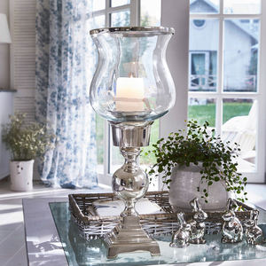 Bougeoir ouragan en aluminium avec verre votif pour centres de table de mariage Décoration Bougeoir en laiton très vendu - Product Image 1