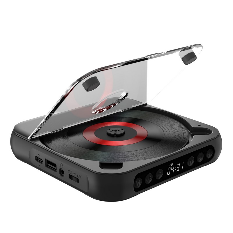CD Player Portable BT Music Player CD Runner with Dustproof Cover 6 Modes A-B Repeat Timer Remote Control