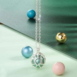 Chine Fleur Ange appelant carillon harmonie cloches médaillon <span class=keywords><strong>cage</strong></span> pendentif collier - Product Image 4
