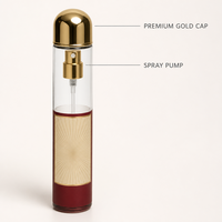 Flacon de parfum vide personnalisé de 35 ml, style stylo avec capuchon doré, flacon pulvérisateur en verre rechargeable, vente en gros, design arabe
