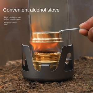 Estufa de <span class=keywords><strong>Alcohol</strong></span> Líquido Portátil Ultraligera Plegable de Aluminio para Exteriores, Mini Estufa de Bloque de <span class=keywords><strong>Alcohol</strong></span> Sólido para Pesca - Product Image 2