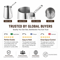 HC Wholesale Tasse à Latte Art en Acier Inoxydable 304, 250-1000ml, Tasse à Café Épaissie 201/304 avec Mesures, OEM 5 pièces pour Cafés et Vente au Détail