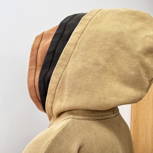 Sweat à capuche zippé personnalisé pour homme, coupe ample et courte, effet délavé, triple capuche, triple couche de fermeture éclair - Product Image 5