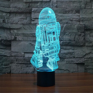 Rocketรูปร่าง3D Led Nightโคมไฟตกแต่งในร่มข้างเตียงนุ่มสำหรับทารกSleeping - Product Image 2