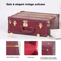 Ensemble de 4 valises vintage en cuir PU à motif crocodile, valise rigide rétro avec serrure dorée, options multicolores