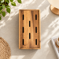 Boîte de gestion de câbles en bois d'acacia naturel, organiseur de câbles en bois massif pour multiprises, câbles TV, bureau, sol, chambre, bureau, grande taille