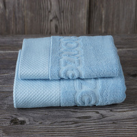 SPA Towel Set Dobby Style Jacquard logo Body Face Cloth Hand Towels 100% Cotton