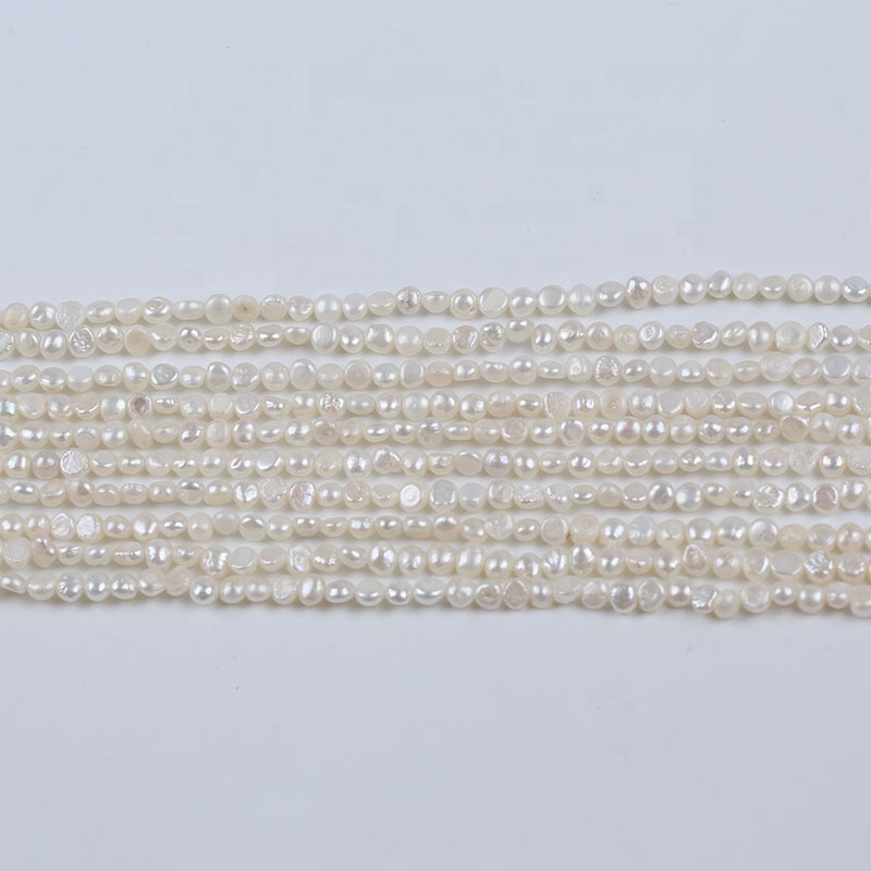 4-5mm A/AA/AAA/AAAA Quality White Color Freshwater Baroque Pearls Beads Side Drilled Strand Diy Jewelry Making