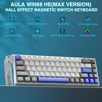 Clavier de jeu mécanique filaire AULA WIN60 WIN68 HE à interrupteurs magnétiques, taux de polling 8K, faible latence, RGB personnalisable, déclenchement rapide
