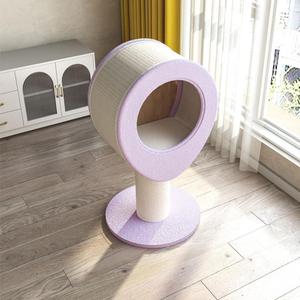 Maison pour <span class=keywords><strong>chat</strong></span> minimaliste multifonctionnelle en forme de goutte d'eau, griffoir en sisal, lit pour <span class=keywords><strong>chat</strong></span> en bois de caoutchouc pour chats d'intérieur - Product Image 3