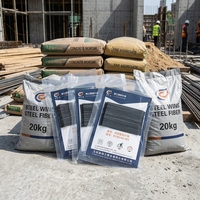 Fibre d'acier collée pour béton projeté, certifiée CE, à faible teneur en carbone, à extrémité crocheteuse, anti-fissuration, pour le soutien des tunnels miniers