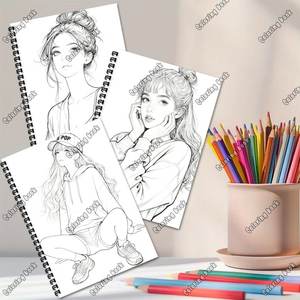 <span class=keywords><strong>Quaderno</strong></span> a Spirale Personalizzabile, Sketchbook K-Pop, Libro da Colorare con Pagine Personalizzate, Libro Antistress per Adulti e Studenti, Regalo - Product Image 5