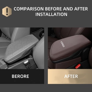 Boîte de commande centrale en cuir de protection Accoudoir central avant Couverture de rangement Accessoire intérieur - Product Image 5