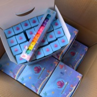 Set Pulpen Highlighter Gurita Kawaii Grosir Kotak Display PDQ Berbagai Warna Pulpen Highlighter untuk Anak-anak Pelajar
