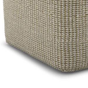 DB Zelma Crème et pouf tissé carré naturel pour intérieur et extérieur Accessoire de chaise chic - Product Image 3