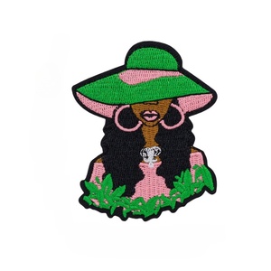 Low MOQ Fashion Black <span class=keywords><strong>Girl</strong></span> Magic Custom patch ricamo Gum Design Black <span class=keywords><strong>Girl</strong></span> <span class=keywords><strong>Power</strong></span> Applique per vestiti ricamati - Product Image 4