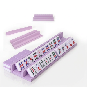 Purple Acrylic Mahjong Rack with Magnetic Pusher Smooth Mahjong Holder Durable Game Table Accessory - Product Image 3