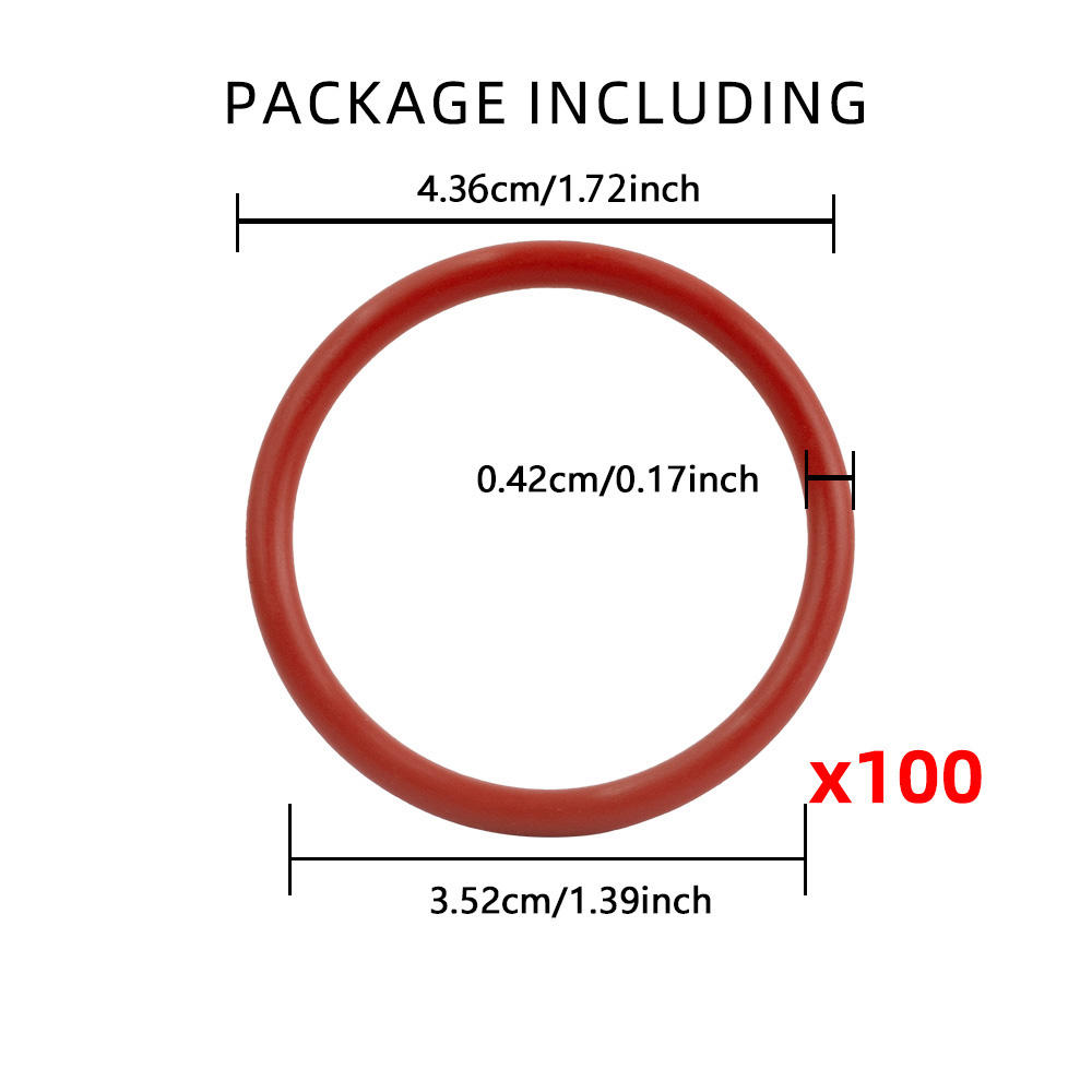 สีแดง (100 ชิ้น 43.6*35.2*4.2 มม.โอริง)