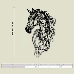 1 pièce Grande Sculpture Murale Abstraite de Cheval en Métal, Moderne, en Fer Forgé, Gravée, pour Extérieur et Intérieur, Effet Patiné, Thème Faune, Décoration <span class=keywords><strong>Maison</strong></span> - Product Image 2