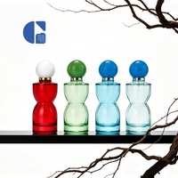 Botella de Perfume de Alta Gama de 100 ml, Colorida, Vacía, con Pulverizador y Tapa de Bola, Fabricante de Botellas de Fragancia Únicas