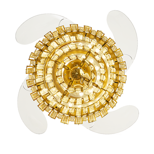 Hiện đại sang trọng Đèn chùm pha lê trang trí LED Đèn quạt 42 "vô hình Blades quạt trần ánh sáng - Product Image 4