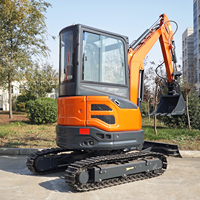 Mini-excavatrice à livraison rapide, CE/EPA/Euro 5, commandes latérales par joystick, mini-excavatrices à vendre avec cabine