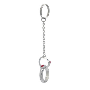 Collana e Portachiavi Vintage a Cuore Concentrico per Coppie, in Lega di Zinco Placcata Argento, con Ciondolo a Catena, Accessorio per Giochi Esports Cosplay - Product Image 3