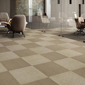 Dalles de moquette de bureau de luxe écologiques antidérapantes en polypropylène commercial 50x50 cm à boucles carrées, motif puzzle moderne - Product Image 3
