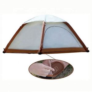 Tente de camping familiale imperméable pour 4 à 6 personnes avec poteaux en fibre de verre, ouverture automatique rapide quatre saisons, une chambre - Product Image 4