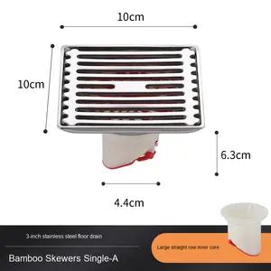 YOTO Drain de sol en acier inoxydable face arrière bambou Anti-odeur Anti-colmatage lévitation magnétique pour accessoires de salle de bain à domicile - Product Image 6