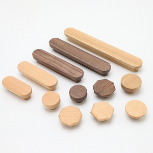Boutons de meuble en bois massif personnalisés, poignées de tiroir en forme de champignon, poignées en bois à trou unique pour armoire, meuble, mobilier - Product Image 2
