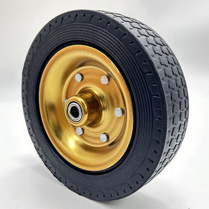 VIMA Schwerlast-Einzelrad und Lenkrolle, 8 Zoll, Gummi-Eisen-Lenkrolle, Tragfähigkeit 330 kg, Rolle für Werkzeugwagen, Mülltonnen, Abfallbehälter - Product Image 2