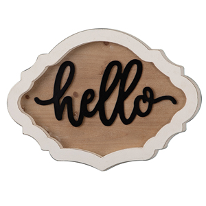 Décoration artisanale en bois style shabby chic, nature morte, avec lettres, pour porte ou porche, à suspendre, forme irrégulière, vente en gros - Product Image 1