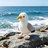 Peluche de mouette réaliste en polaire douce, 11-30 cm, cadeau, en stock, personnalisation OEM, vente en gros usine