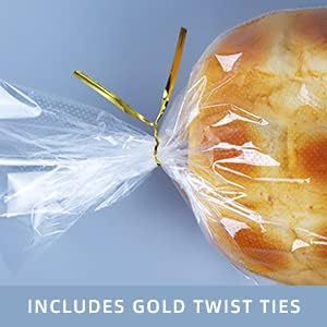 Clear Reusable Recyclable PE Plastic Shrink <b>Bag</b> Hand Length Handle Homemade <b>Bread</b> Storage Embossed Surface Home Bakers - Product Image 2