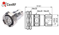 Performances électriques excellentes 0-7,5 GHz 50 Ohm Connecteurs et adaptateurs DIN DIN-mâle Coaxial RF pour câble d'alimentation à faible perte de 1/2 pouce